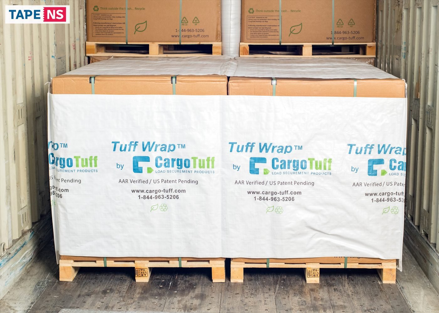 Paleta zaštićena sistemom Tuff Wrap u kontejneru