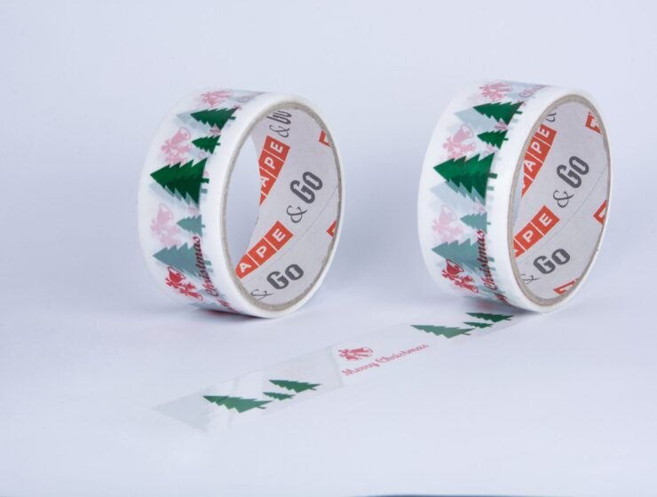 Božićna selotejp traka – bela